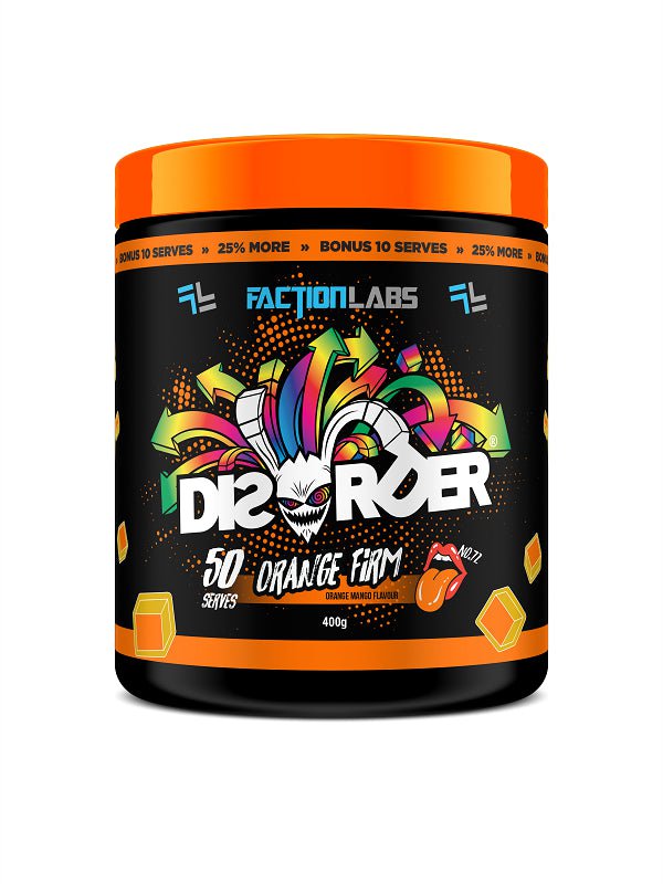 Faction Labs PRE WORKOUT Orange Firm / 50 serves Disorder by Faction Labs